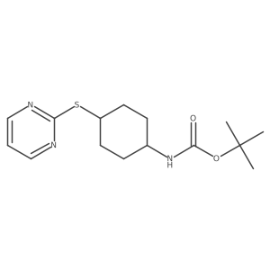tert-butyl N-[(1s,4s)-4-(pyrimidin-2-ylsulfanyl)cyclohexyl]carbamate Structure