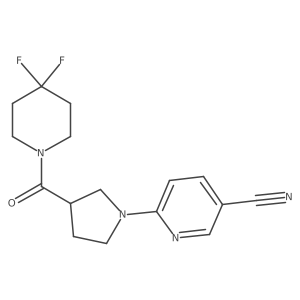 6-[3-(4,4-Difluoropiperidine-1-carbonyl)pyrrolidin-1-yl]pyridine-3-carbonitrile Structure