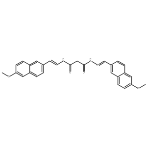 Propanedioic acid, 1,3-bis[2-[(6-methoxy-2-naphthalenyl)methylene]hydrazide] Structure