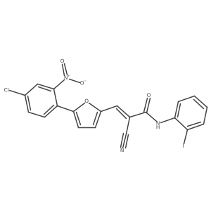 (Z)-3-(5-(4-chloro-2-nitrophenyl)furan-2-yl)-2-cyano-N-(2-iodophenyl)acrylamide结构式