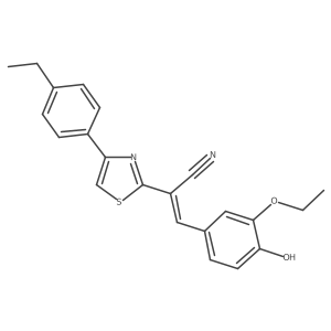(Z)-3-(3-ethoxy-4-hydroxyphenyl)-2-(4-(4-ethylphenyl)thiazol-2-yl)acrylonitrile Structure
