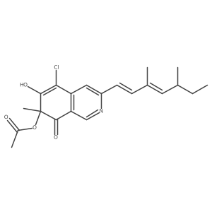 7-(Acetyloxy)-5-chloro-3-(3,5-dimethyl-1,3-heptadien-1-yl)-7-methyl-6,8(2H,7H)-isoquinolinedione结构式