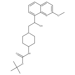 tert-butyl N-[1-[2-hydroxy-2-(2-methoxyquinolin-8-yl)ethyl]piperidin-4-yl]carbamate Structure