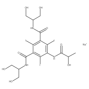 (S)-N,N'-Bis(2-hydroxy-1-(hydroxymethyl)ethyl)-2,4,6-triiodo-5-lactamidoisophthalamide sodium结构式
