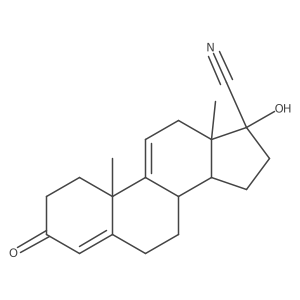 17beta-Cyano-17alpha-hydroxyandrosta-4,9(11)-dien-3-one结构式