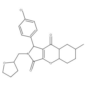 1-(4-chlorophenyl)-7-methyl-2-(oxolan-2-ylmethyl)-4a,5,6,7,8,8a-hexahydro-1H-chromeno[2,3-c]pyrrole-3,9-dione Structure
