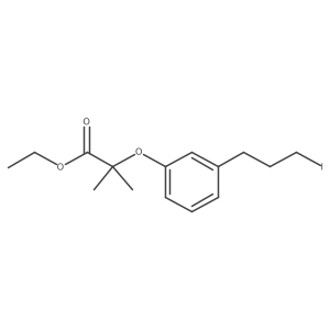 Ethyl-2-methyl-2-[3-(3-iodopropyl)phenoxy]propanoate Structure