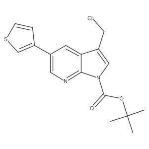 3-Chloromethyl-5-thiophen-3-ylpyrrolo[2,3-b]pyridine-1-carboxylic acid tert-butyl ester Structure