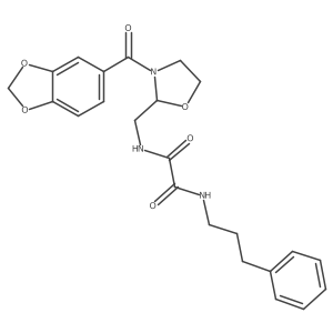 N1-((3-(benzo[d][1,3]dioxole-5-carbonyl)oxazolidin-2-yl)methyl)-N2-(3-phenylpropyl)oxalamide Structure