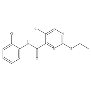 5-chloro-N-(2-chlorophenyl)-2-(ethylthio)pyrimidine-4-carboxamide Structure