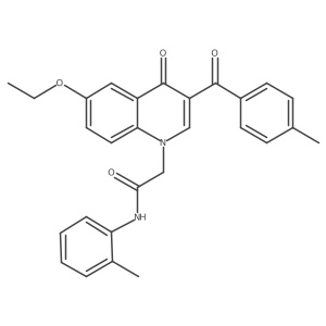 2-(6-ethoxy-3-(4-methylbenzoyl)-4-oxoquinolin-1(4H)-yl)-N-(o-tolyl)acetamide结构式