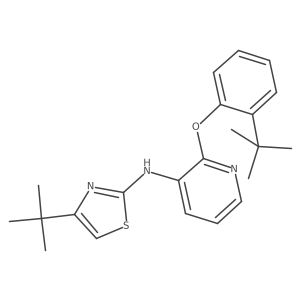 4-(Tert-butyl)-N-(2-(2-(tert-butyl)phenoxy)pyridin-3-yl)thiazol-2-amine结构式