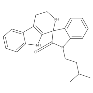 1'-(3-methylbutyl)-2,3,4,9-tetrahydrospiro[beta-carboline-1,3'-indol]-2'(1'H)-one结构式
