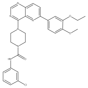 N-(3-Chlorophenyl)-4-[6-(3-ethoxy-4-methoxyphenyl)pyrido[3,2-d]pyrimidin-4-yl]-1-piperazinecarboxamide结构式
