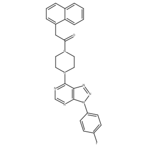 1-(4-(3-(4-fluorophenyl)-3H-[1,2,3]triazolo[4,5-d]pyrimidin-7-yl)piperazin-1-yl)-2-(naphthalen-1-yl)ethanone结构式