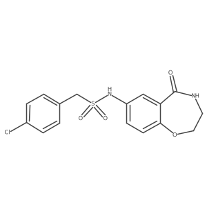 1-(4-chlorophenyl)-N-(5-oxo-2,3,4,5-tetrahydrobenzo[f][1,4]oxazepin-7-yl)methanesulfonamide Structure