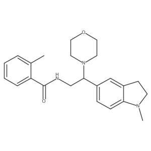 2-methyl-N-(2-(1-methylindolin-5-yl)-2-morpholinoethyl)benzamide结构式