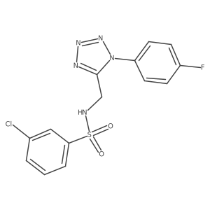 3-chloro-N-((1-(4-fluorophenyl)-1H-tetrazol-5-yl)methyl)benzenesulfonamide Structure