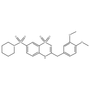 3-(3,4-dimethoxybenzyl)-7-(piperidin-1-ylsulfonyl)-2H-1,2,4-benzothiadiazine 1,1-dioxide结构式