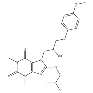 7-(2-hydroxy-3-(4-methoxyphenoxy)propyl)-8-(isobutylamino)-1,3-dimethyl-1H-purine-2,6(3H,7H)-dione结构式
