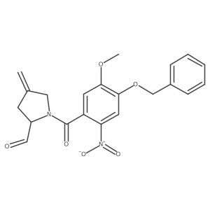 (2S)-4-(methylene)-1-[5-methoxy-2-nitro-4-(phenylmethoxy)benzoyl]-2-pyrrolidinecarboxaldehyde结构式