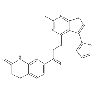 6-(2-{[2-methyl-5-(thiophen-2-yl)thieno[2,3-d]pyrimidin-4-yl]sulfanyl}acetyl)-3,4-dihydro-2H-1,4-benzoxazin-3-one Structure