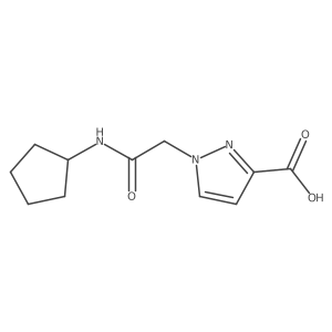 1-(2-(Cyclopentylamino)-2-oxoethyl)-1H-pyrazole-3-carboxylic acid结构式