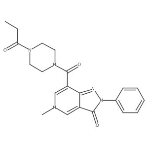 5-methyl-2-phenyl-7-(4-propionylpiperazine-1-carbonyl)-2H-pyrazolo[4,3-c]pyridin-3(5H)-one结构式
