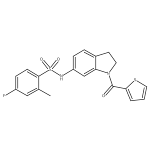 4-fluoro-2-methyl-N-(1-(thiophene-2-carbonyl)indolin-6-yl)benzenesulfonamide Structure