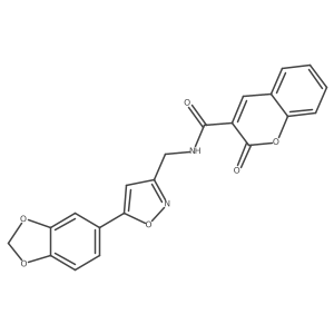 N-{[5-(2H-1,3-benzodioxol-5-yl)-1,2-oxazol-3-yl]methyl}-2-oxo-2H-chromene-3-carboxamide结构式