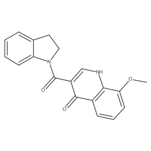 2,3-dihydro-1H-indol-1-yl(4-hydroxy-8-methoxyquinolin-3-yl)methanone结构式