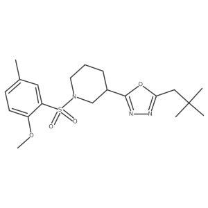 2-(1-((2-Methoxy-5-methylphenyl)sulfonyl)piperidin-3-yl)-5-neopentyl-1,3,4-oxadiazole Structure