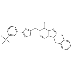 O=c1c2nnn(Cc3ccccc3Cl)c2ncn1Cc1nc(-c2cccc(C(F)(F)F)c2)no1结构式