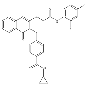 N-cyclopropyl-4-((2-((2-((2,4-difluorophenyl)amino)-2-oxoethyl)thio)-4-oxoquinazolin-3(4H)-yl)methyl)benzamide Structure