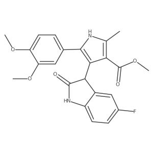 methyl 5-(3,4-dimethoxyphenyl)-4-(5-fluoro-2-oxo-2,3-dihydro-1H-indol-3-yl)-2-methyl-1H-pyrrole-3-carboxylate Structure