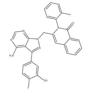 3-[[4-Amino-3-(4-fluoro-3-hydroxyphenyl)-1H-pyrazolo[3,4-d]pyrimidin-1-yl]methyl]-2-(2-methylphenyl)-1(2H)-isoquinolinone结构式