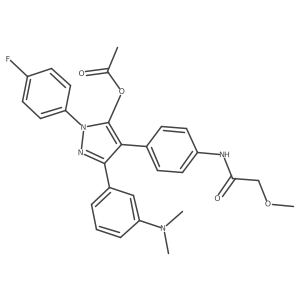 N-[4-[5-(Acetyloxy)-3-[3-(dimethylamino)phenyl]-1-(4-fluorophenyl)-1H-pyrazol-4-yl]phenyl]-2-methoxyacetamide Structure
