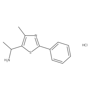 1-(4-Methyl-2-phenyl-1,3-thiazol-5-yl)ethan-1-amine hydrochloride结构式