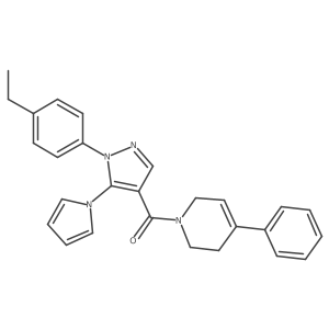 (1-(4-ethylphenyl)-5-(1H-pyrrol-1-yl)-1H-pyrazol-4-yl)(4-phenyl-5,6-dihydropyridin-1(2H)-yl)methanone Structure
