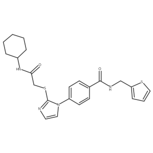 4-(2-((2-(cyclohexylamino)-2-oxoethyl)thio)-1H-imidazol-1-yl)-N-(thiophen-2-ylmethyl)benzamide Structure