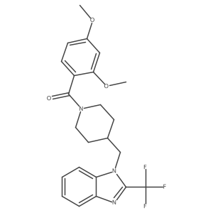(2,4-dimethoxyphenyl)(4-((2-(trifluoromethyl)-1H-benzo[d]imidazol-1-yl)methyl)piperidin-1-yl)methanone Structure