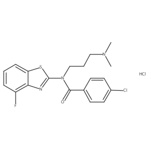 4-chloro-N-(3-(dimethylamino)propyl)-N-(4-fluorobenzo[d]thiazol-2-yl)benzamide hydrochloride结构式