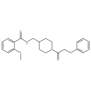 2-(methylthio)-N-((1-(2-phenoxyacetyl)piperidin-4-yl)methyl)benzamide结构式