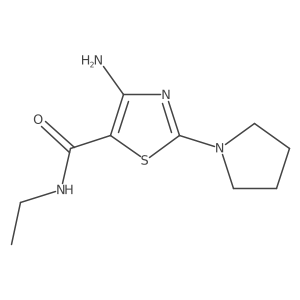 4-amino-N-ethyl-2-(pyrrolidin-1-yl)-1,3-thiazole-5-carboxamide结构式