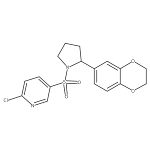 2-Chloro-5-{[2-(2,3-dihydro-1,4-benzodioxin-6-yl)pyrrolidin-1-yl]sulfonyl}pyridine Structure