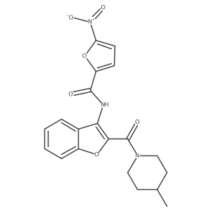 N-(2-(4-Methylpiperidine-1-carbonyl)benzofuran-3-yl)-5-nitrofuran-2-carboxamide Structure