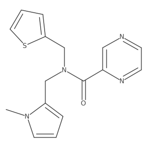 N-((1-methyl-1H-pyrrol-2-yl)methyl)-N-(thiophen-2-ylmethyl)pyrazine-2-carboxamide Structure