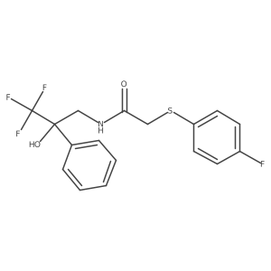 2-((4-fluorophenyl)thio)-N-(3,3,3-trifluoro-2-hydroxy-2-phenylpropyl)acetamide Structure