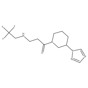1-[3-(1H-1,2,4-triazol-1-yl)piperidin-1-yl]-3-[(2,2,2-trifluoroethyl)amino]propan-1-one结构式