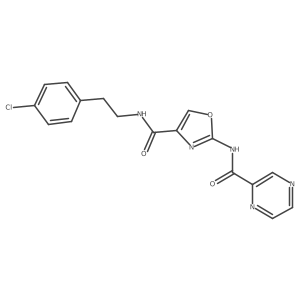 N-(4-chlorophenethyl)-2-(pyrazine-2-carboxamido)oxazole-4-carboxamide结构式